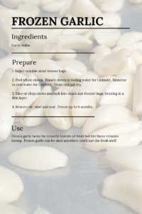 Freezing Garlic Recipe 
