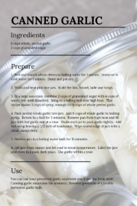 Canning Garlic Recipe 